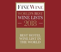“World of Fine Wine “World’s Best Wine Lists Awards” 2018 – Best Hotel Wine List in the World